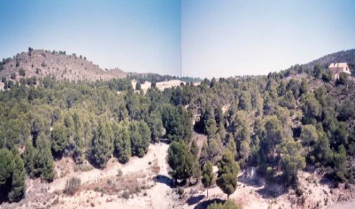 Perspectiva del vaso del embalse, vista desde la coronación de la presa