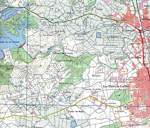 Plano de situación del embalse de los Rodeos 