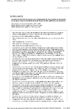 Directiva 91/676/CEE del Consejo, de 12 de diciembre de 1991