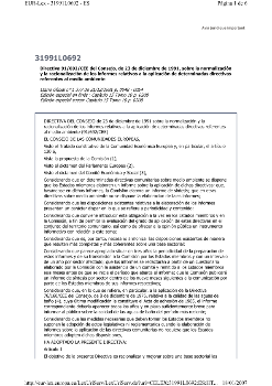 Directiva 91/692/CEE del Consejo, de 23 de diciembre de 1991