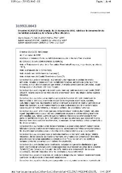 Directiva 92/43/CEE del Consejo, de 21 de mayo de 1992