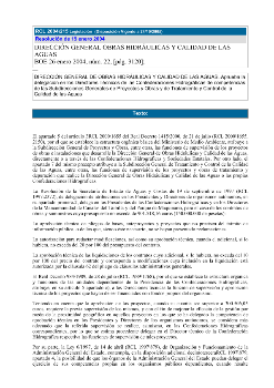 Resolución de 19 de enero de 2004. Dirección General de Obras Hidráulicas y Calidad de las Aguas.